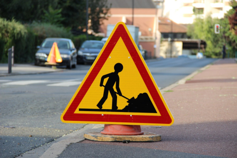 Panneau de signalisation de travaux