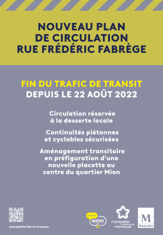 Fin du trafic de transit rue Frédéric Fabrège à Montpellier